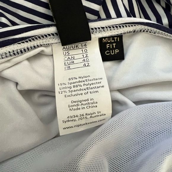 Niptuck Swim Navy Ahoy Twist Front Design Tummy Control One Piece Swimsuit - Picture 4 of 5